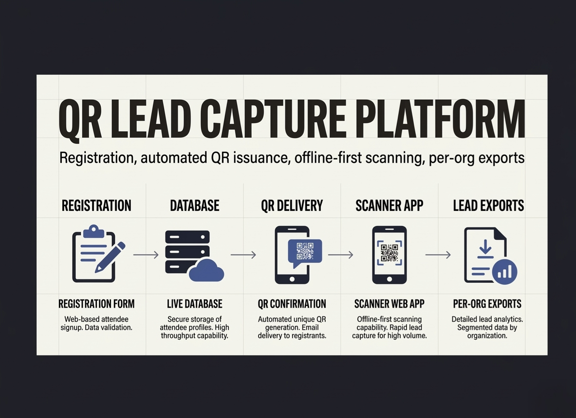Lead Capture QR Scanner system workflow preview